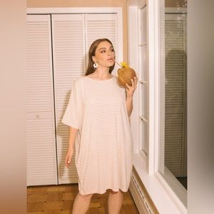 Jackson Rowe Cocoon Dress - white sand stripe size XS